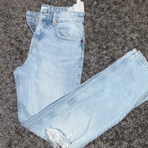 Zara- Distressed Straight Leg Jeans